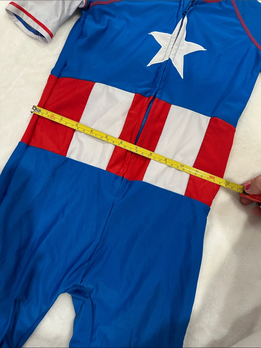 Disney Kids Blue & Red Captain Star Costume Hoodie Romper - Picture 7 of 9